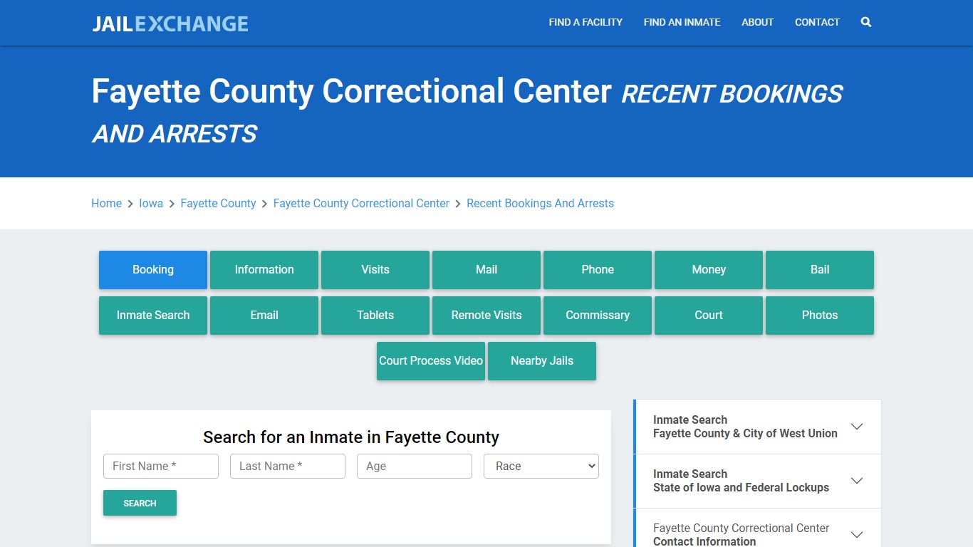 Fayette County Correctional Center Recent Bookings And Arrests